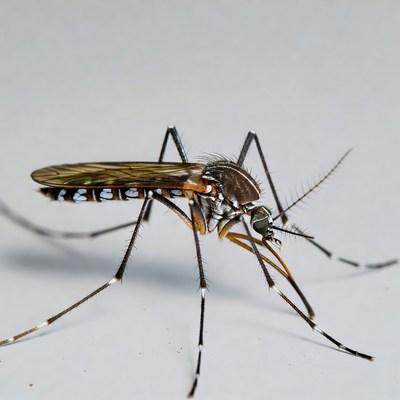 Closeup of striped mosquito