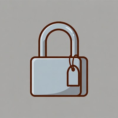 Silver padlock with tag