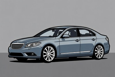 Gray Sedan Car Illustration