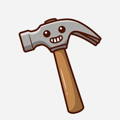 Cartoon Smiling Hammer