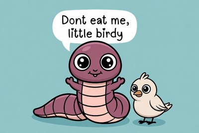 Cute Caterpillar Begs Bird Don't Eat Me