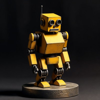 Yellow robot on base