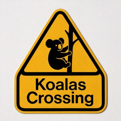 Koala Crossing Warning Sign