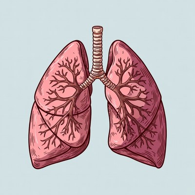 Human Lungs Anatomy Illustration