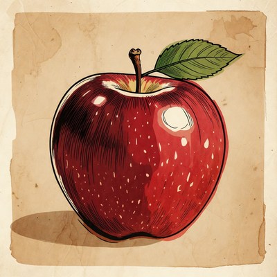 Red Apple Illustration