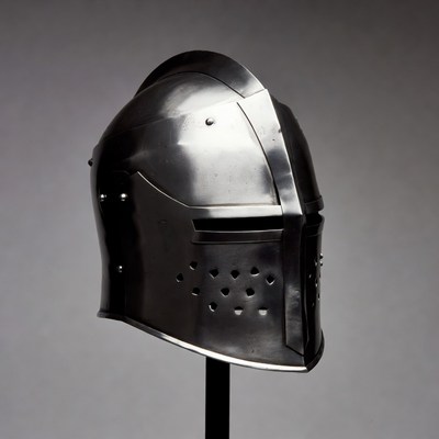 Medieval Knight Helmet Side View