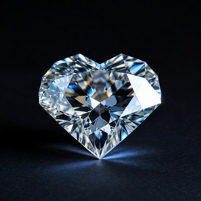 Heart-Shaped Diamond on Black