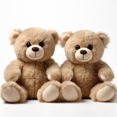 Two Cute Teddy Bears Together