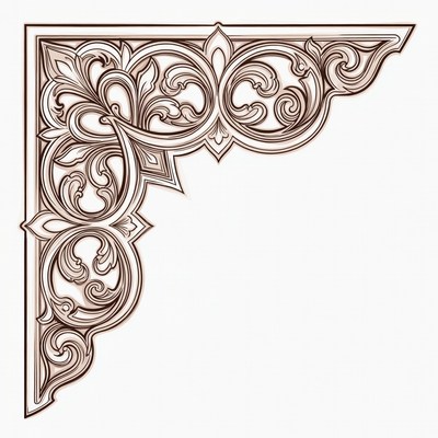 Ornate Floral Corner Border