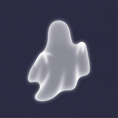 Glowing white ghost illustration