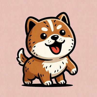 Cute Shiba Inu puppy illustration