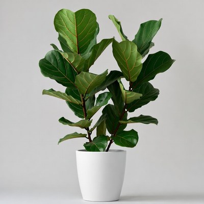 Fiddle Leaf Fig in White Pot