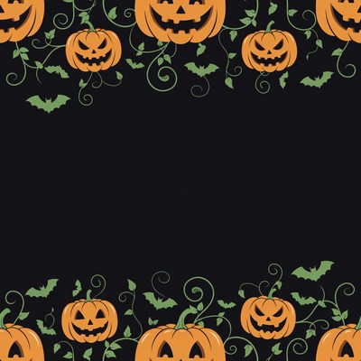 Jack-o'-lantern Pumpkins Halloween Border