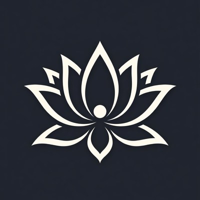 White Lotus Flower Outline