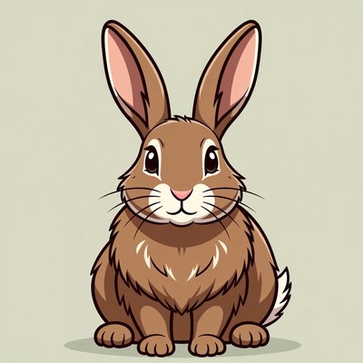 Cute brown bunny illustration