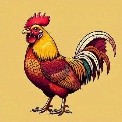 Colorful Rooster Illustration