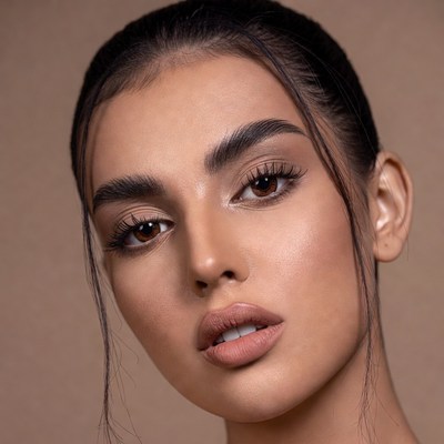 Beautiful woman with bold eyebrows