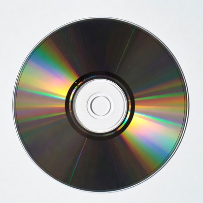Shiny CD Disc on White Background