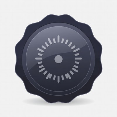 Glossy Black Volume Knob Icon