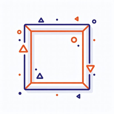 Empty Frame with Geometric Icons