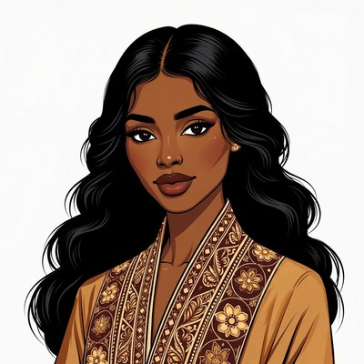 Beautiful African-American woman in ornate dress