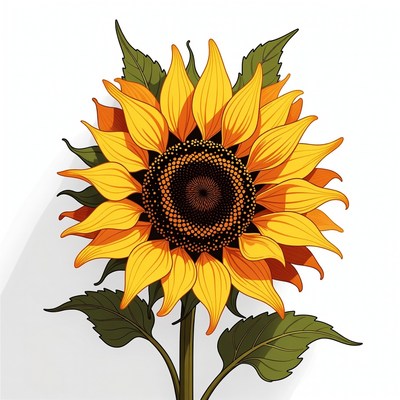 Vibrant Sunflower Illustration