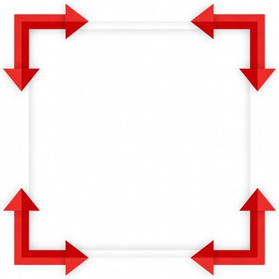 Red Corner Arrows Around White Frame