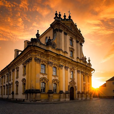Baroque Church at Sunset