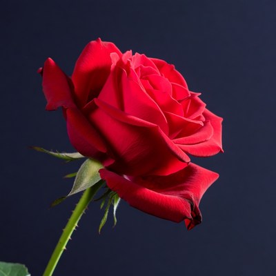 Red Rose on Black Background