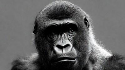 Close-up gorilla portrait