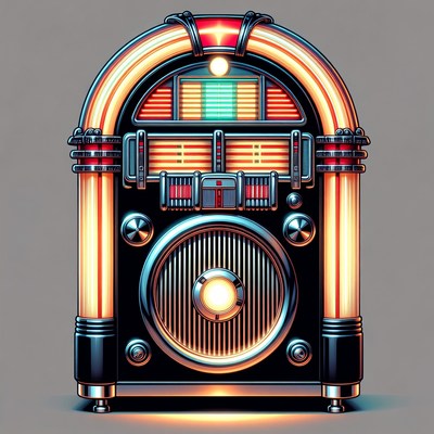 Retro Neon Jukebox Illustration