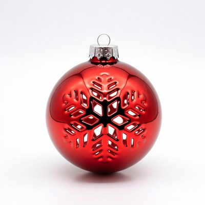 Red Snowflake Christmas Ornament