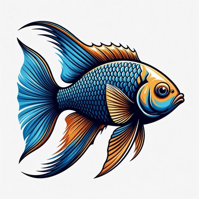 Colorful Betta Fish Illustration