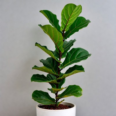 Fiddle Leaf Fig Plant in White Pot