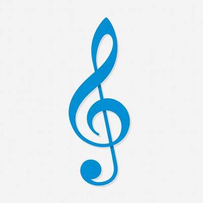 Blue Treble Clef Symbol