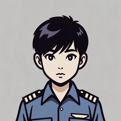 Anime boy in navy uniform