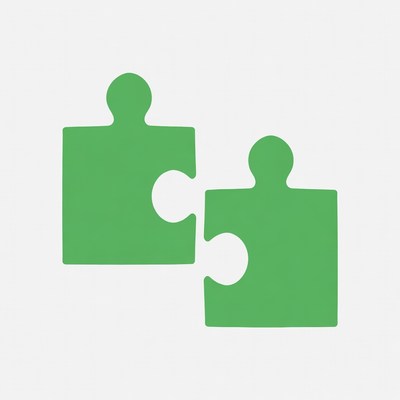 Two Green Puzzle Pieces