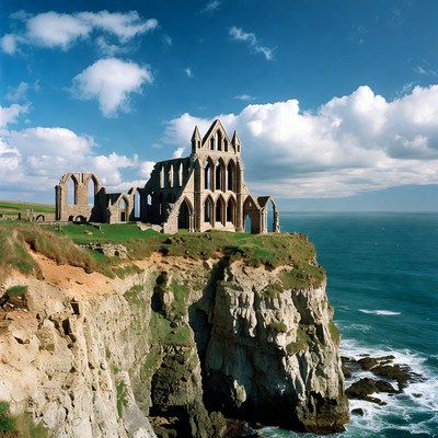 Whitby Abbey Ruins on Cliff