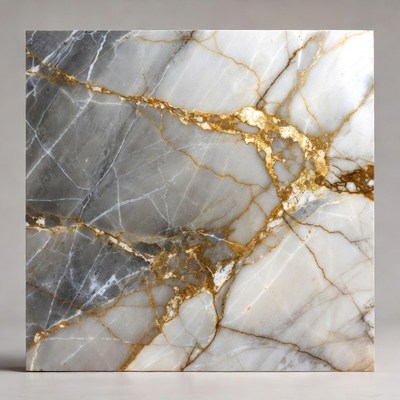 Gold Veined Gray Marble Slab