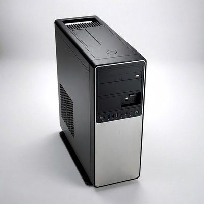 Black and Silver Desktop PC Tower