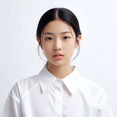 Asian girl in white shirt