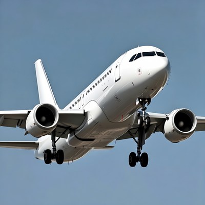 White Airplane Landing on Runway