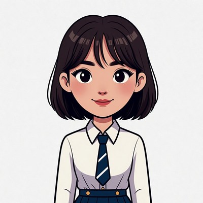 Anime girl in school uniform