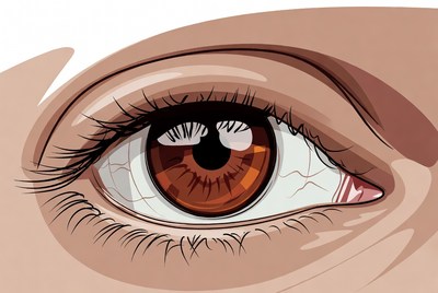 Close-up brown eye illustration