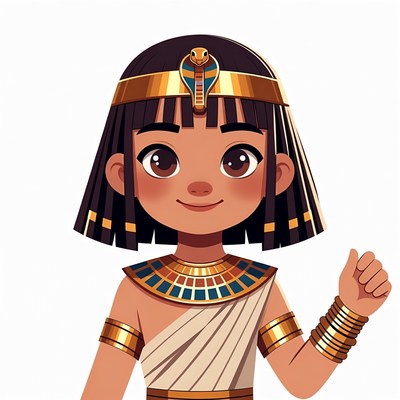 Cartoon Egyptian boy waving