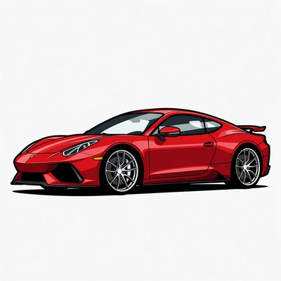 Red Lamborghini Aventador illustration