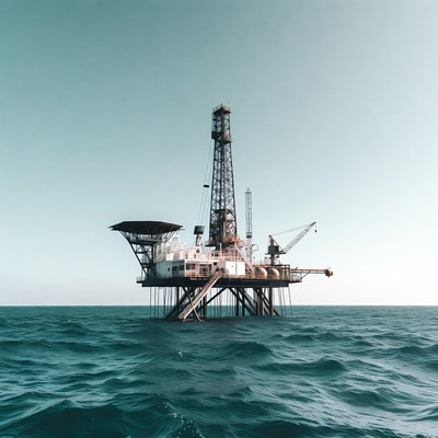 Offshore Oil Rig in Ocean