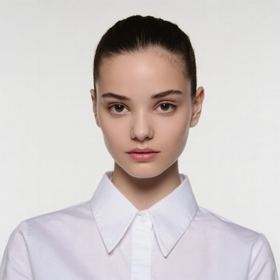 Young woman in white shirt