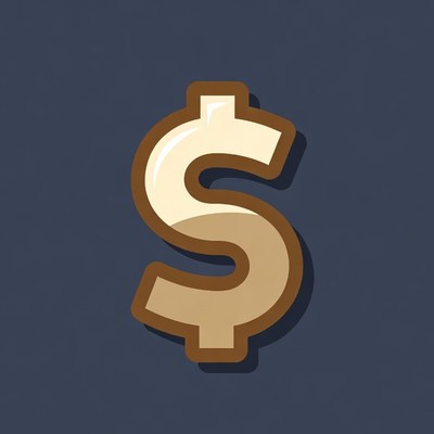 Golden Dollar Sign Icon