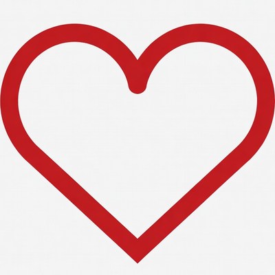 Red heart outline icon